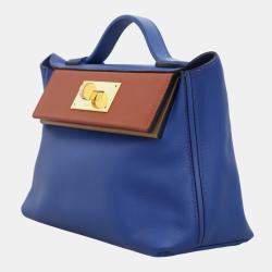 Hermes Blue Royal, Cuivre & Chai Evercolor and Swift Leather Tri-Color Mini 24/24 Shoulder Bag