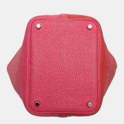 Hermes Rouge de Coeur, Rose Extreme & Bleu Zanzibar Clemence Leather Picotin Lock 18 Bag