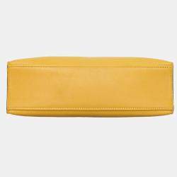 Hermes Jaune d'Or Swift Calfskin Leather Kelly Pochette Clutch Bag