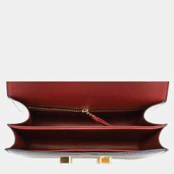 Hermes Noir & Rouge H Alligator Leather Verso Constance 24 Shoulder Bag