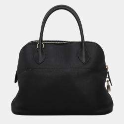 Pre Owned Hermes Black Clemence Leather Bolide 31 Top Handle Bag