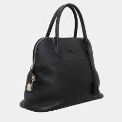 Pre Owned Hermes Black Clemence Leather Bolide 31 Top Handle Bag