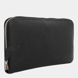 Hermes Black Leather Zipped Long Wallet