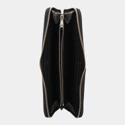 Hermes Black Leather Zipped Long Wallet