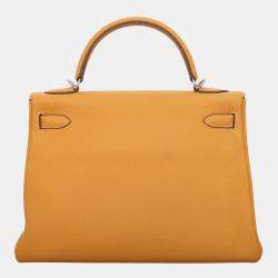 Hermes Moutarde Clemence Leather Kelly 32 Amazone Bag