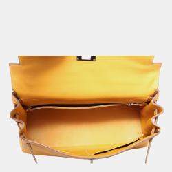 Hermes Moutarde Clemence Leather Kelly 32 Amazone Bag