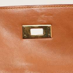 Hermes Natural Barenia Leather and Toile Canvas Gold Hardware Kelly Sellier 32 Bag