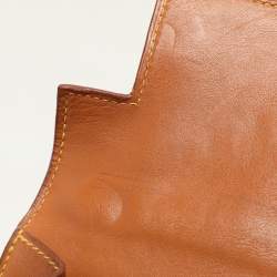 Hermes Natural Barenia Leather and Toile Canvas Gold Hardware Kelly Sellier 32 Bag