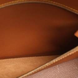 Hermes Natural Barenia Leather and Toile Canvas Gold Hardware Kelly Sellier 32 Bag