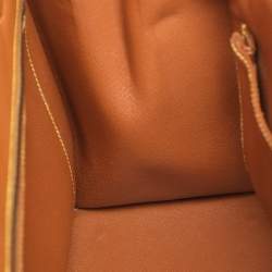 Hermes Natural Barenia Leather and Toile Canvas Gold Hardware Kelly Sellier 32 Bag