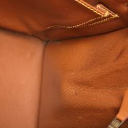 Hermes Natural Barenia Leather and Toile Canvas Gold Hardware Kelly Sellier 32 Bag