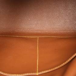 Hermes Natural Barenia Leather and Toile Canvas Gold Hardware Kelly Sellier 32 Bag