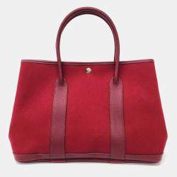 Hermes Red Leather Garden Party 36 bag