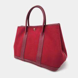 Hermes Red Leather Garden Party 36 bag