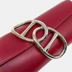 Hermes Red Leather Easy Clutch