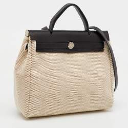 Hermes Black Toile Canvas and Vache Hunter 2in1 Herbag Zip 31 Bag