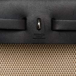 Hermes Black Toile Canvas and Vache Hunter 2in1 Herbag Zip 31 Bag