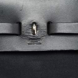 Hermes Black Toile Canvas and Vache Hunter 2in1 Herbag PM Backpack