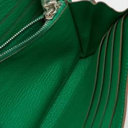 Hermes Menthe Chevre Mysore Leather Kelly Classic Wallet