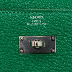 Hermes Menthe Chevre Mysore Leather Kelly Classic Wallet