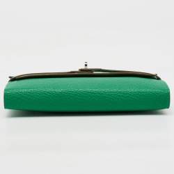 Hermes Menthe Chevre Mysore Leather Kelly Classic Wallet