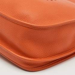 Hermes Orange Taurillon Clemence Leather Evelyne III GM Bag
