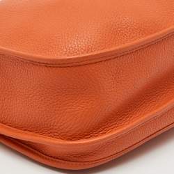 Hermes Orange Taurillon Clemence Leather Evelyne III GM Bag