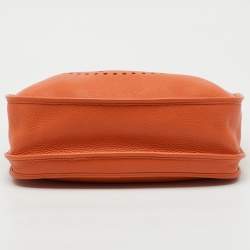 Hermes Orange Taurillon Clemence Leather Evelyne III GM Bag