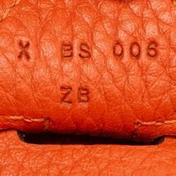 Hermes Orange Taurillon Clemence Leather Evelyne III GM Bag