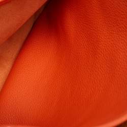 Hermes Orange Taurillon Clemence Leather Evelyne III GM Bag
