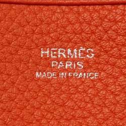 Hermes Orange Taurillon Clemence Leather Evelyne III GM Bag