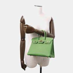 Hermes Vert Yucca Togo Leather Gold Finish Birkin 25 Bag