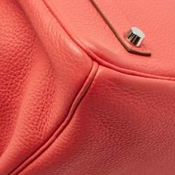 Hermes Rose Jaipur/Argile/Etoupe Taurillon Clemence and Swift Leather Brushed Palladium Finish Birkin 35 Bag