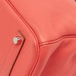 Hermes Rose Jaipur/Argile/Etoupe Taurillon Clemence and Swift Leather Brushed Palladium Finish Birkin 35 Bag