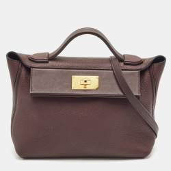 Hermes Rouge Sellier Togo and Swift Leather Gold Finish 24/24 29 Bag