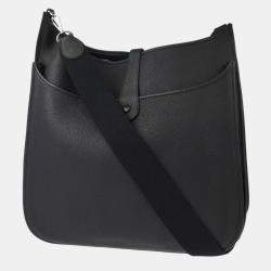Hermes Black Togo Leather Evelyne II GM Shoulder Bag