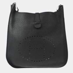 Hermes Black Togo Leather Evelyne II GM Shoulder Bag