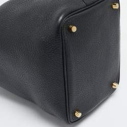Pre Owned Hermès Noir Taurillon Clemence Leather Picotin Lock 18 Bag