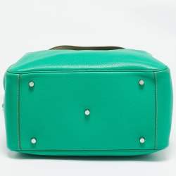 Hermes Menthe/Gris Tourterelle Taurillon Clemence Leather Palladium Finish Lindy 34 Bag