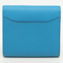 Hermes Bleu Zanzibar Epsom Leather Constance Compact Wallet