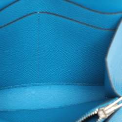 Hermes Bleu Zanzibar Epsom Leather Constance Compact Wallet