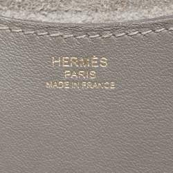Hermes Gris Meyer Taurillon Clemence and Swift Leather In The Loop 18 Bag