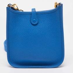 Pre Owned Hermès Bleu France Taurillon Clemence Leather Evelyne TPM Bag