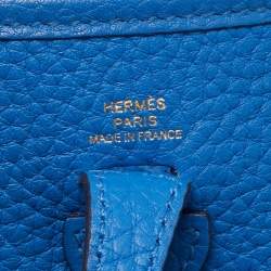 Pre Owned Hermès Bleu France Taurillon Clemence Leather Evelyne TPM Bag