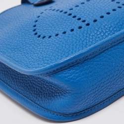 Pre Owned Hermès Bleu France Taurillon Clemence Leather Evelyne TPM Bag