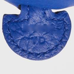 Pre Owned Hermes Bleu Royal/Bleu/Biscuit/Rouge H Taurillon Clemence Leather Maxi Quadrille Evelyne TPM Bag