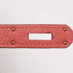 Pre Owned Hermes Rouge Pivoine Togo Leather Gold Finish Kelly Retourne 32 Bag