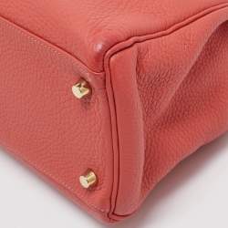 Pre Owned Hermes Rouge Pivoine Togo Leather Gold Finish Kelly Retourne 32 Bag