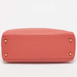 Pre Owned Hermes Rouge Pivoine Togo Leather Gold Finish Kelly Retourne 32 Bag