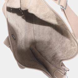 Pre Owned Hermes Etoupe Clemence Evelyne TGM 40 PHW Bag